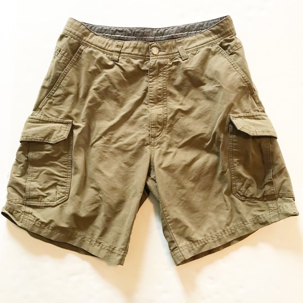 REI Tan Cargo Cotton Hiking Shorts Mens 32 Outdoor Brown Summer Casual Y2K